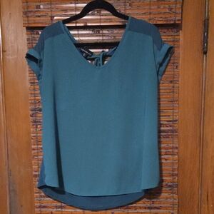 Stylish Teal V-Neck Blouse